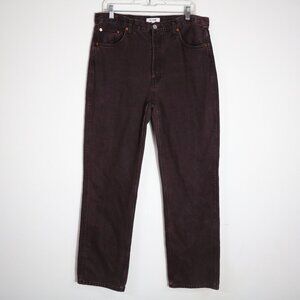 Re/Done Women's Straight Leg Jeans - Dark Brown